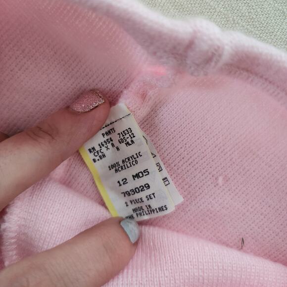 Vintage Pastel Pink Knit Pants 12 months - Picture 6 of 8